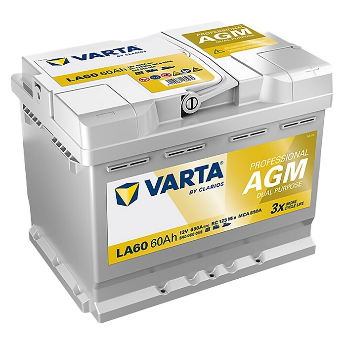 Varta Bootsbatterie Professional AMG LA60 (Kapazität: 60 Ah, 12 V) | BAUHAUS