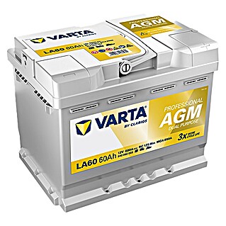 Varta Bootsbatterie Professional AMG LA60 (Kapazität: 60 Ah, 12 V)