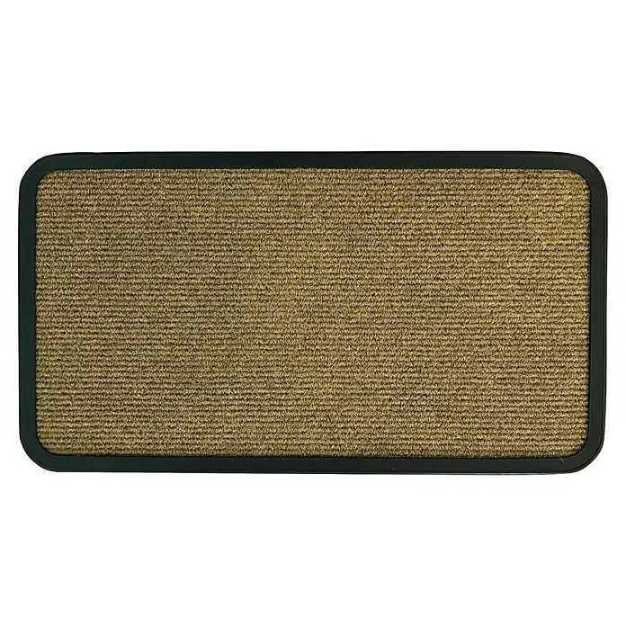 Estera atrapapolvo Twist - Beige, 75 x 40 cm - Este felpudo rectangular con inserción de sisal marrón y marco negro mantiene limpios sus suelos. Es robusto y duradero.