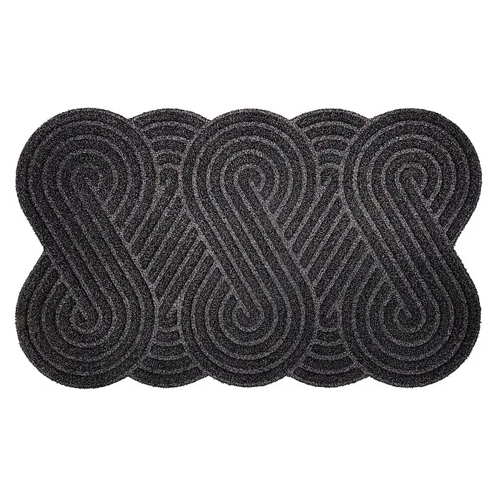 Estera atrapapolvo Endless - Negro, 75 x 45 cm - Esta elegante alfombra con patrón de bucles no solo se ve genial, sino que también mantiene tu hogar limpio.