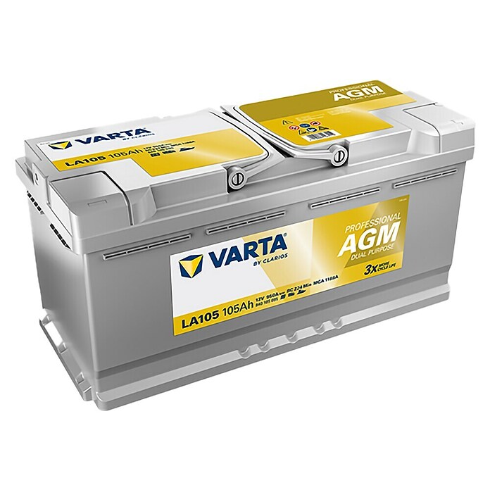 Varta Bootsbatterie Professional AGM LA105 (Kapazität: 105 Ah, 12 V) | BAUHAUS