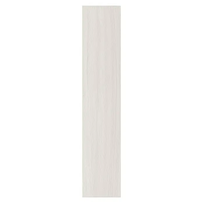 Parador Vinylboden Trendtime 3 - Eiche Oxford weiß, Fischgrät, 730 x 146 x 5 mm - Nahaufnahme einer weißen Holzmaserung, die die subtilen Muster und Texturen hervorhebt. Ideal für Möbel oder Innenausbau.