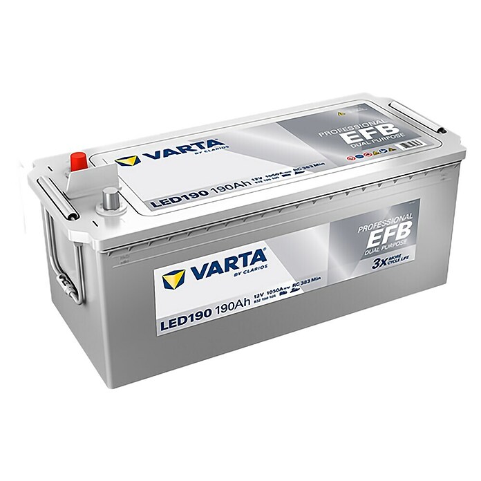 Varta Bootsbatterie Professional EFB LED190 (Kapazität: 190 Ah, 12 V) | BAUHAUS