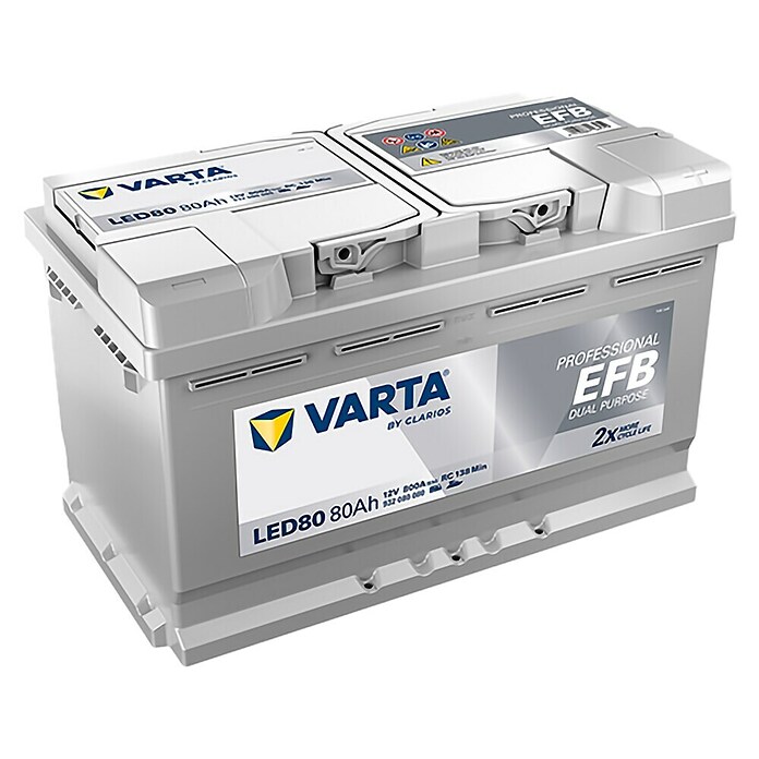 Varta Bootsbatterie Professional EFB LED80 (Kapazität: 80 Ah, 12 V) | BAUHAUS