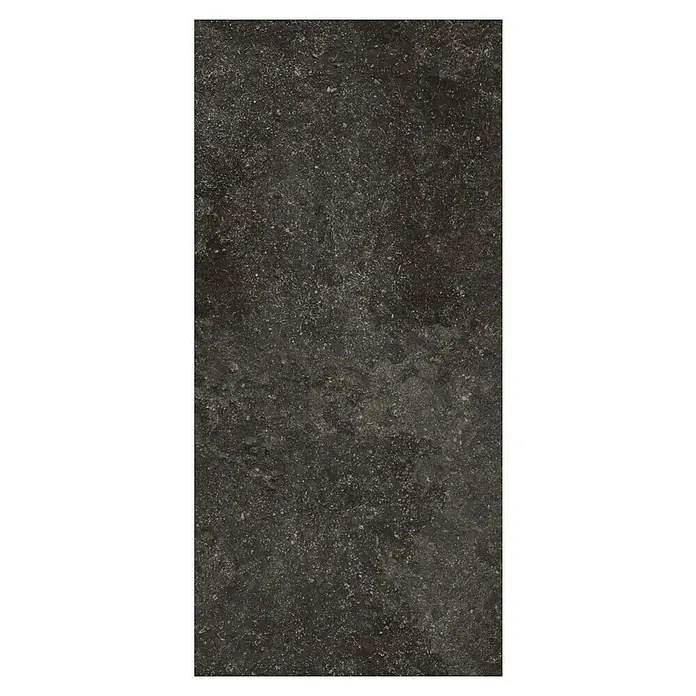 Parador Designbodenmuster Modular ONE Granit anthrazit - 200 x 400 x 8 mm, Steinoptik - Nahaufnahme einer strukturierten, dunklen Steinzeugfliese mit feinen, hellen Sprenkeln, ideal für moderne Innenräume.
