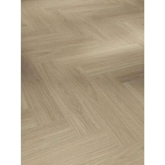 Parador Vinylboden Trendtime 3 - Eiche Oxford geschliffen, Fischgrät, 730 x 146 x 5 mm - Helle Holzboden mit Fischgrätmuster, das eine elegante und moderne Atmosphäre schafft. Das Parkett verleiht jedem Raum Wärme und Stil.
