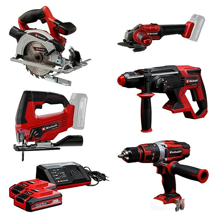 Einhell Power X-Change 18V Maschinen-Set TE-TK 18/5 + 2 (18 V, 2 Akkus, 3 Ah, 10 -tlg.) | BAUHAUS