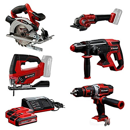 Einhell Power X-Change 18V Maschinen-Set TE-TK 18/5 + 2 (18 V, 2 Akkus, 3 Ah, 10 -tlg.)