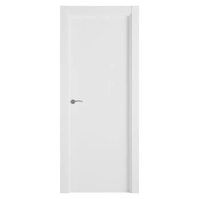Pack puerta de interior Olympia - 72,5 x 203 cm, Derecha, Blanco - Una elegante puerta interior blanca con un pomo moderno. Es sencilla y elegante, ideal para espacios de estar modernos.