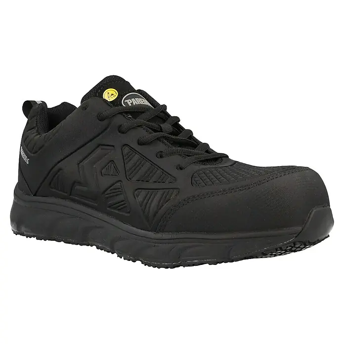 Paredes Zapato bajo de seguridad Jet - 42, Clase de protección según EN ISO 20345: S3, Negro - Zapato de seguridad negro Parex con cordones y suela antideslizante para un agarre seguro en entornos laborales exigentes.