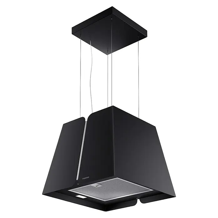 Mepamsa Campana para isla Victoria - Ancho: 43 cm, 740 m³/h, Negro - Una campana extractora de cocina negra moderna con un diseño elegante que combina elegancia y funcionalidad en la cocina.