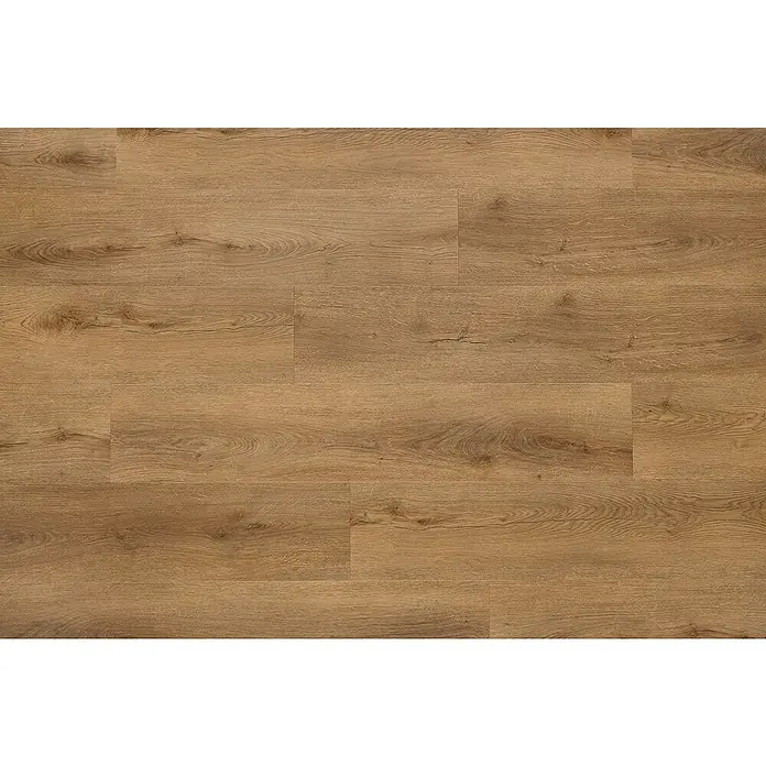 Vinylbodenmuster SPC Silent - Garda Eiche, 297 x 229 x 5,3 mm, Landhausdiele - Detailaufnahme des strukturierten Vinylbodens in Holzoptik, perfekt für ein modernes und stilvolles Zuhause. Die Oberfläche ist warm und einladend.