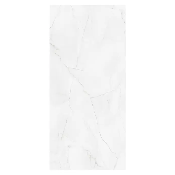 Wetwall Wandpaneel Elite - 16 x 242 cm, Athena Marble, Abgerundete Kante - Elegante, weiße Marmorfliese mit zarten, grauen Adern für einen luxuriösen Look. Perfekt für stilvolle Innenräume und zeitlose Designs.