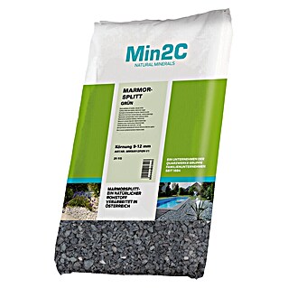 Min2C Marmorsplitt (Grün, Körnung: 9 mm - 12 mm, 25 kg)