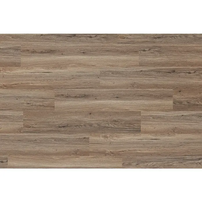 Vinylboden SPC Silent - Kinesawa Eiche, Landhausdiele, 1.220 x 229 x 5,3 mm - Detailaufnahme eines Holzfußbodens mit natürlicher Maserung und warmen Farbtönen, ideal für ein gemütliches Interieur.