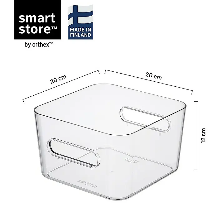 SmartStore Vorratsdose Compact - L x B x H: 20 x 20 x 12 cm, Kunststoff, Transparent - Klarsichtige SmartStore™ Aufbewahrungsbox von Orthex™ mit den Maßen 20 x 20 x 12 cm, ideal für die Organisation von kleinen Gegenständen.
