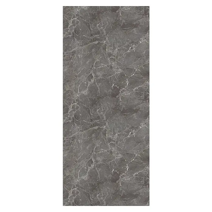 Wetwall Wandpaneel Elite - 16 x 242 cm, Welsh Slate, Abgerundete Kante - Graue Marmorplatte mit zarten weißen Adern. Ideal für moderne Innenräume und elegante Oberflächengestaltung.