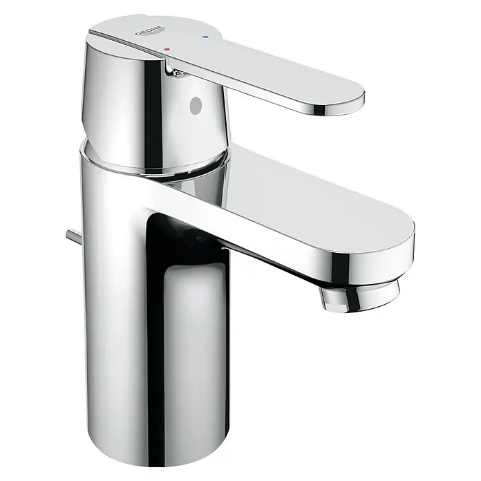 Grohe QuickFix Get Waschtischarmatur - Ausladung Armatur: 90 mm, Chrom, Glänzend - Glänzender Chrom-Waschtischmischer von Grohe mit einem Hebel und einer schlanken, modernen Form für das Badezimmer.