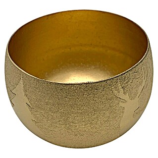 Windlicht Hirsch (Ø x H: 8 x 6 cm, Gold)