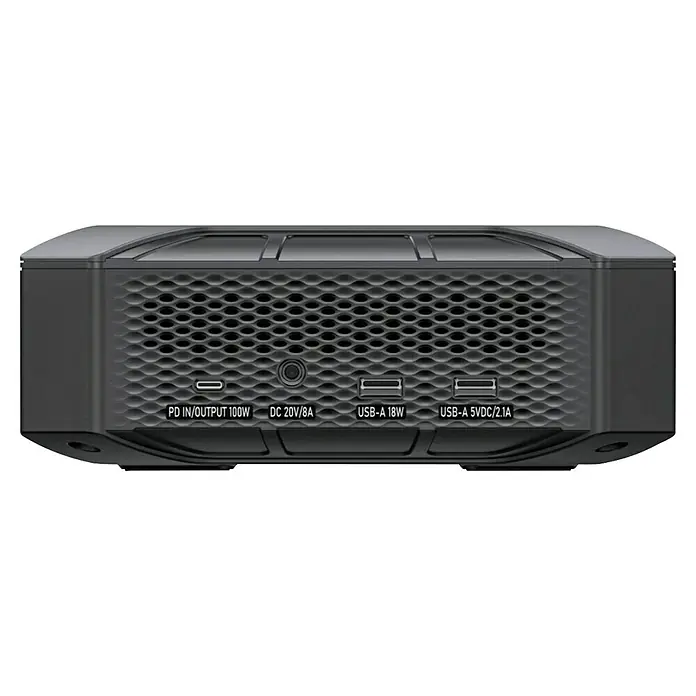 Bluetti Stromerzeuger X20 Power Bank für Laptop -  - Die Rückseite des tragbaren Kraftwerks zeigt die Anschlüsse: USB-A, USB-C und DC-Eingang für vielseitiges Laden.