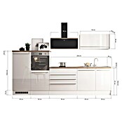 Respekta Küchenzeile Gabriel (Breite: 320 cm, Weiß-Hochglanz, Mit Elektrogeräten) | BAUHAUS
