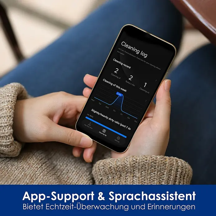 Tineco Akku-Nass-Trockensauger FLOOR ONE S5 Stretch Extreme - Saugkraft: 18.000 Pa, Akkulaufzeit: 40 min, Wassertankvolumen: 0,8 l - Smartphone mit der Tineco App zur Reinigungsüberwachung und Erinnerungen. Das Echtzeit-Monitoring sorgt für ein sauberes Zuhause.