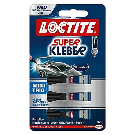 Loctite Sekundenkleber Superkleber Mini Trio (1 g, Flüssig, Tube)