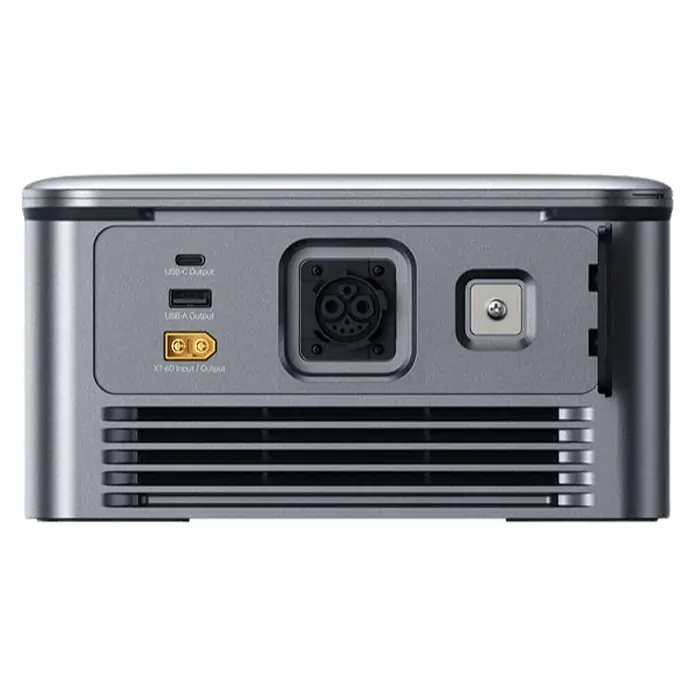 Zendure Powerstation SolarFlow ACE 1500 - 1.500 W - Rückseite eines tragbaren Kraftwerks mit verschiedenen Anschlüssen wie USB-C, USB-A und XT-60 für vielseitige Stromversorgung.