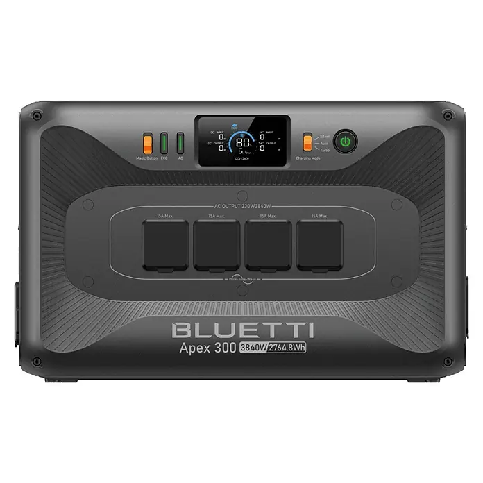 Bluetti Powerstation Apex 300 - 2.764,8 Wh, Schwarz - Tragbare Bluetti Apex 300 Powerstation mit 3840W Leistung und 2764.8Wh Kapazität für vielseitige Stromversorgung.