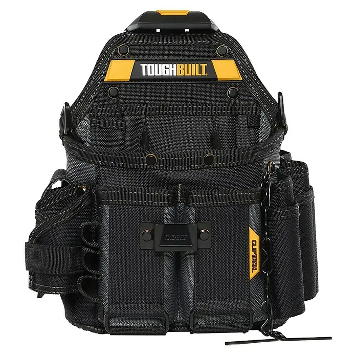 ToughBuilt ClipTech Bolsa para herramientas - Ancho: 140 mm, Poliéster, Con correa - Una robusta bolsa de herramientas ToughBuilt en negro y amarillo, ideal para profesionales para mantener sus herramientas organizadas.