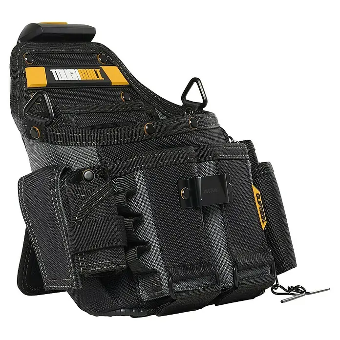 ToughBuilt ClipTech Bolsa para herramientas - Ancho: 140 mm, Poliéster, Con correa - Una funda para herramientas ToughBuilt, duradera e ideal para guardar herramientas para artesanos, con compartimentos y soportes prácticos.