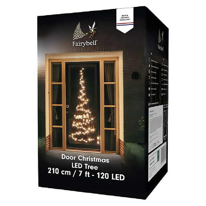 Kerstverlichting Fairybell Deurkerstboom - 2,10 meter (Ø x h: 85 x 210 cm, Aantal lichtbronnen: 120 st., Warm wit) | BAUHAUS
