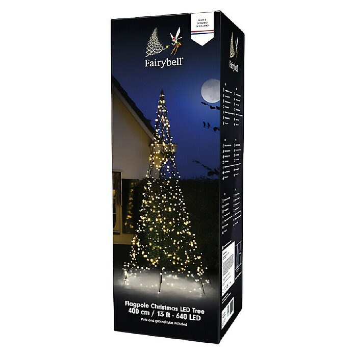 Kerstverlichting Fairybell - 4 m - incl. mast (Ø x h: 2 x 4 m, Aantal lichtbronnen: 640 st., Warm wit) | BAUHAUS
