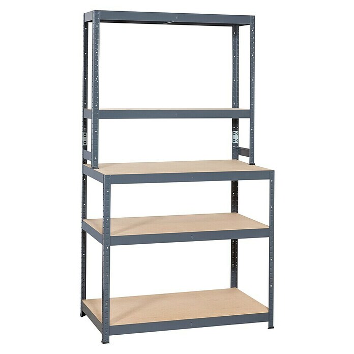 Regalux Stopničasti regal R 200 Multi  (V x Š x G: 180 x 100 x 60 cm, Število polic: 5 kos, Priklop, Sive barve) | 1230 - Metallregale | AAFA - Regale | AAF - Regalsysteme | AA - Eisenwaren | A - Eisenwaren | BAUHAUS
