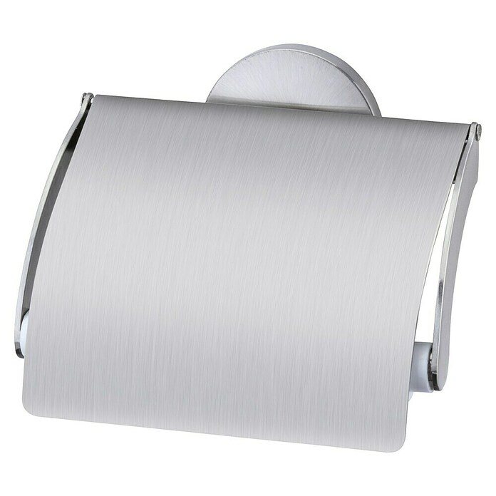 Fackelmann Fusion Toilettenpapierhalter (Mit Deckel, Silber gebürstet, Matt) | BAUHAUS