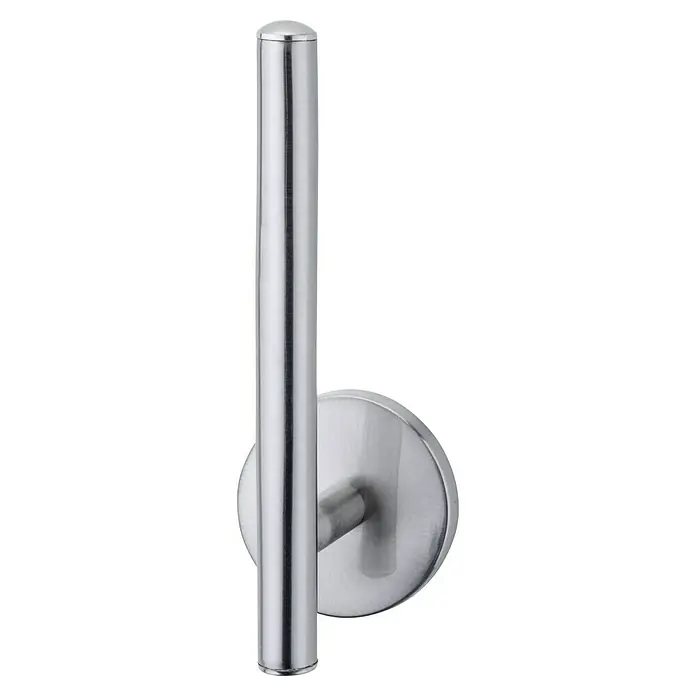 Fackelmann Fusion Ersatzpapierrollenhalter - Silber, Matt - Moderner Handtuchhalter aus glänzendem Chrom mit rundem Sockel und zylindrischem Arm für stilvolle Badezimmer.