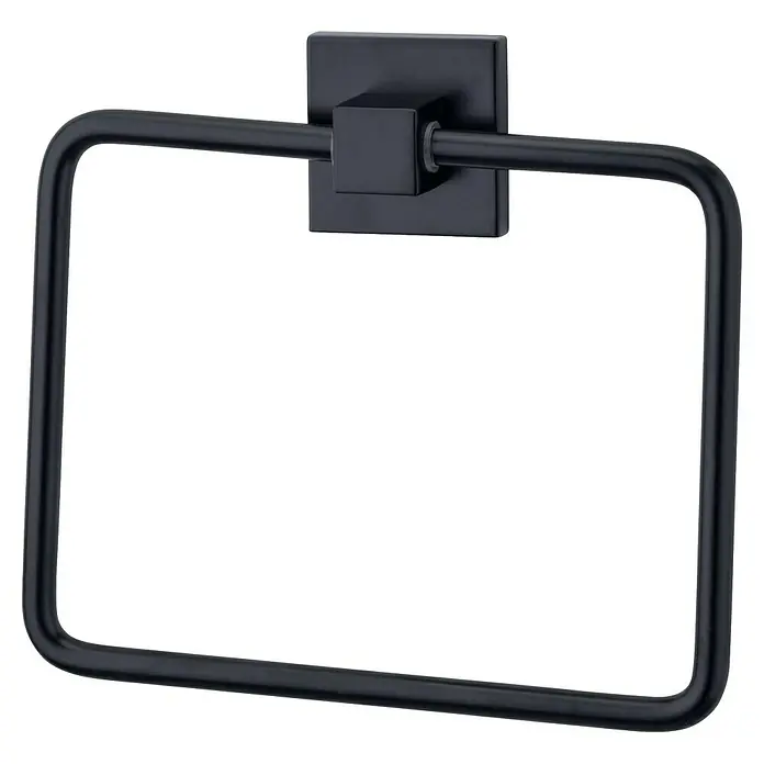 Fackelmann New York Handtuchring - Schwarz, Matt - Quadratischer Handtuchring in Mattschwarz. Stilvolle Badezimmerausstattung für moderne Interieurs mit klaren Linien und minimalistischem Design.