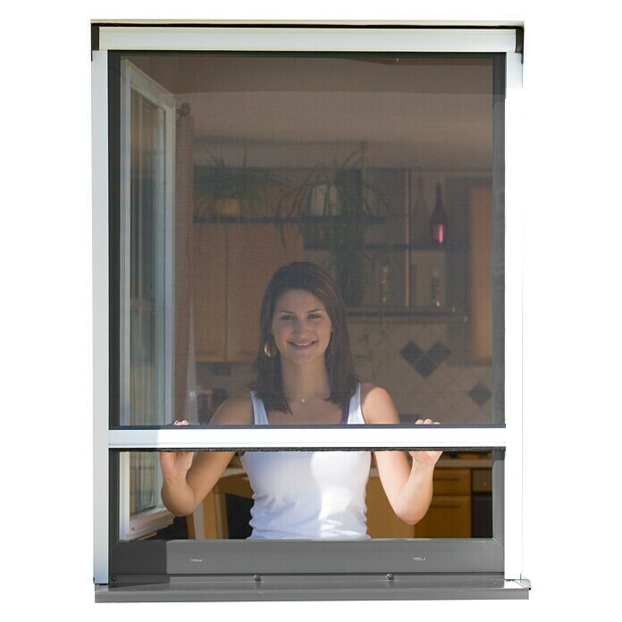 Windhager Insektenschutz-Fensterrollo Plus (130 x 160 cm, Weiß, Klebebefestigung)