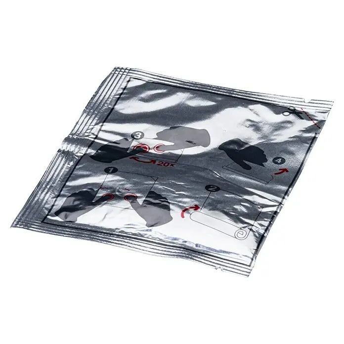 Fackelmann Montagekleber - 11 g - Silberner Folienbeutel mit Anweisungen, ideal für Produktschutz und einfache Handhabung.
