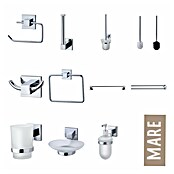 Fackelmann Mare WC-Bürstengarnitur (Metall, Chrom, Weiß) | BAUHAUS
