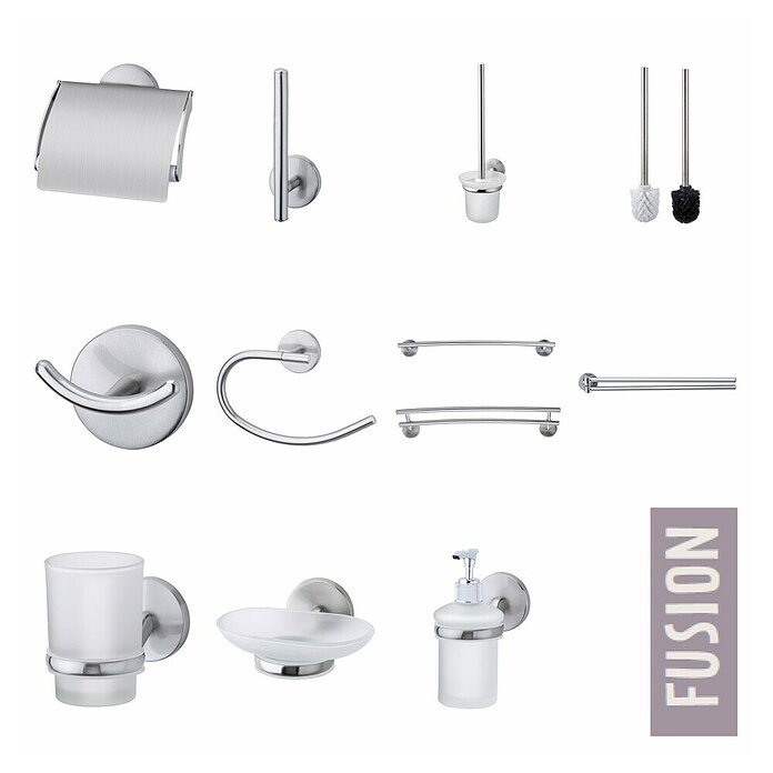 Fackelmann Fusion Toilettenpapierhalter (Mit Deckel, Silber gebürstet, Matt) | BAUHAUS