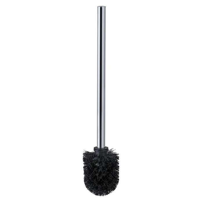 Fackelmann Mare Ersatzbürste - Schwarz, Ø x L: 75 x 375 mm - Eine Toilettenbürste mit Chromgriff und schwarzem Bürstenkopf, ideal für die Badreinigung und ein stilvolles Badezimmer-Accessoire.
