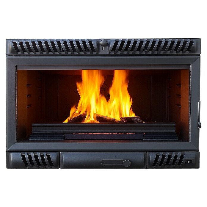 Insert de leña 800A (12 kW, Volumen de calefacción: 362,5 m³, Negro) | BAUHAUS
