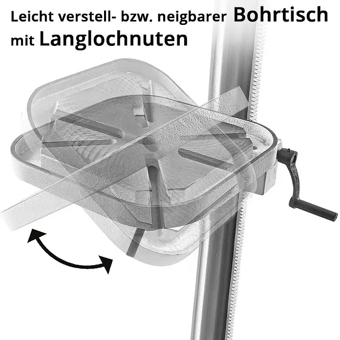 STAHLWERK Bohrmaschine BD-550 ST Säulenbohrmaschine 550W Leistung -  - Verstellbarer Bohrtisch mit Langlochnuten für präzises Bohren. Ideal für Werkstatt und Heimwerker.