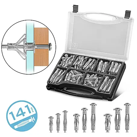 STAHLWERK  Zangen-Set Metall-Hohlraumdübel 141-teiliges Set