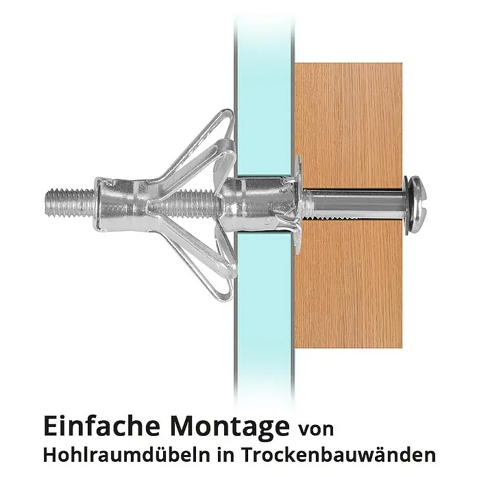 STAHLWERK Zangen-Set Metall-Hohlraumdübel 141-teiliges Set -  - Einfache Montage von Hohlraumdübeln in Trockenbauwänden.