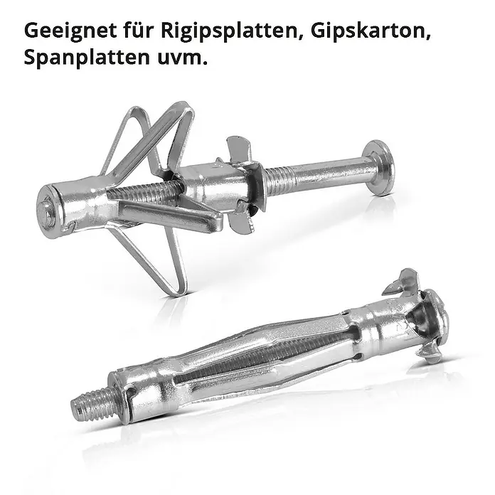 STAHLWERK Zangen-Set Metall-Hohlraumdübel 141-teiliges Set -  - Zwei Metall-Hohlraumdübel, geeignet für Rigipsplatten, Gipskarton und Spanplatten. Ideal für sichere Befestigungen.