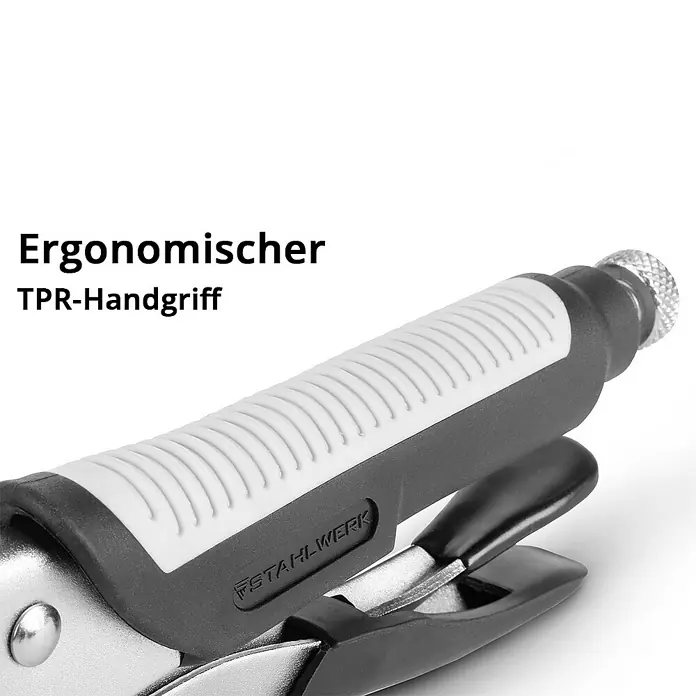 STAHLWERK Zangen-Set Gripzangen Set 4-teilig C-Form 6 bis 14 Zoll -  - Ergonomischer TPR-Handgriff einer Zange von Stahlwerk, ideal für präzise Arbeiten und komfortable Handhabung.