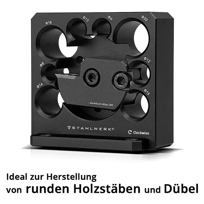 STAHLWERK Bohrer-Set Dübelmacher 8 / 9 / 10 / 12 / 15 / 16 / 18 / 20 mm -  - Das STAHLWERK Dübelherstellungs-Set aus CNC-gefrästem Aluminiumlegierung für präzise Holzbearbeitungsprojekte.