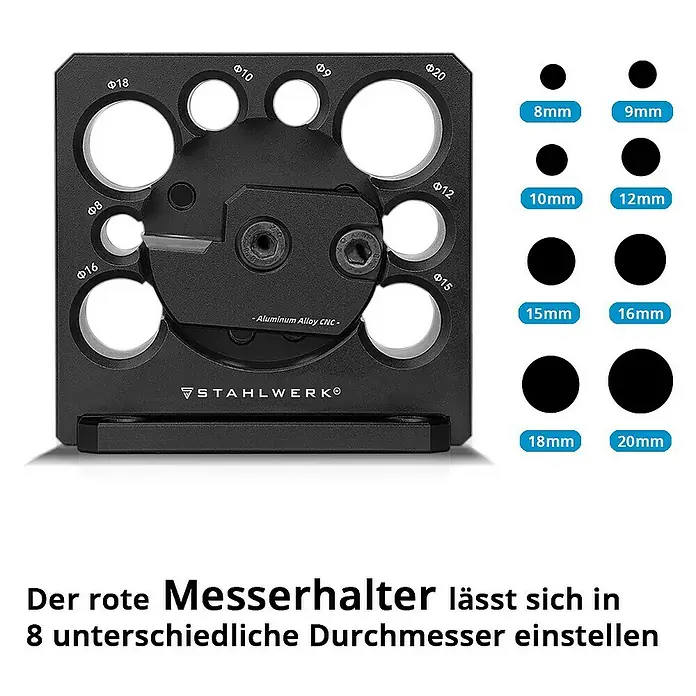 STAHLWERK Bohrer-Set Dübelmacher 8 / 9 / 10 / 12 / 15 / 16 / 18 / 20 mm -  - Das STAHLWERK Werkzeug zum lochen von Leder, Gummi und Kunststoffen, mit Durchmessern von 8 mm bis 20 mm.